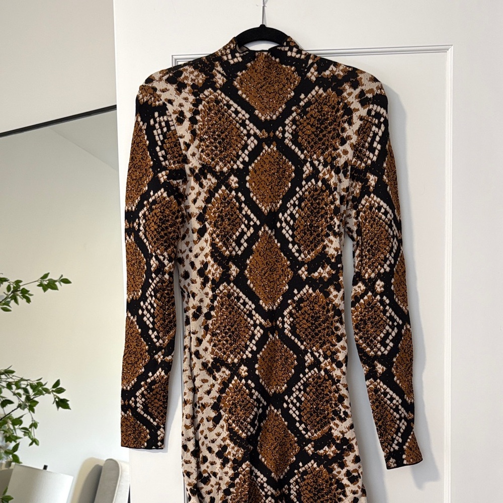 Zara Brown and Black Patterned Dress